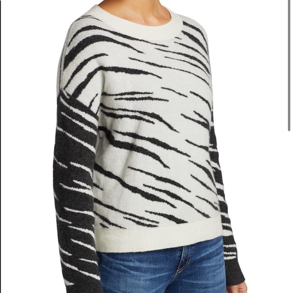 NEW Rails Lana Mixed Abstract Tiger Cashmere Blend Sweater in Large - Picture 4 of 10
